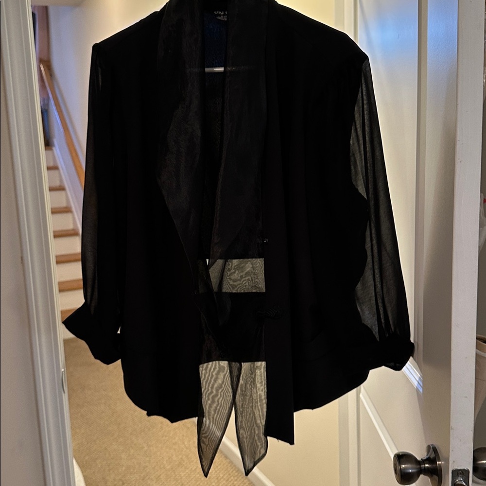 City Chic Black Sheer Jacket
